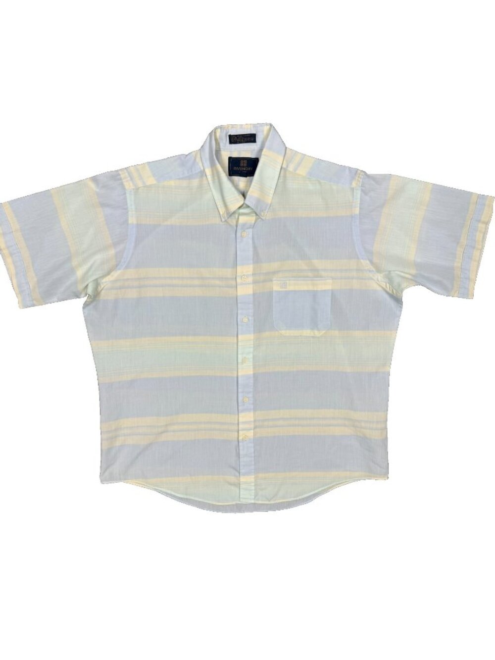 Vintage Givenchy Couture Short Sleeve Shirt Button Down Striped Large